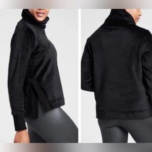Athleta Black Women’s Double Cozy Karma Funnel Neck Pullover  Sweatshirt Size M